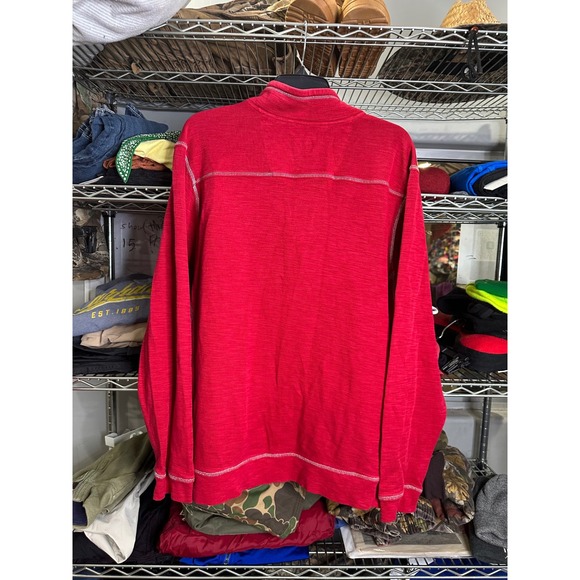 Tommy Bahama Red Quarter Zip Pullover Sweatshirt Mens XL - Picture 6 of 6